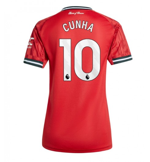 Manchester United Matheus Cunha #10 Domácí Dres pro Dámské 2025-26 Krátký Rukáv Manchester United Matheus Cunha #10 Domácí Dres pro Dámské 2025-26 Krátký Rukáv
